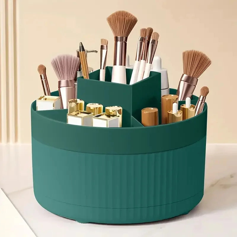 360° Rotating Makeup Organizer — Spinning Cosmetic Storage Tower for Vanity & Bathroom