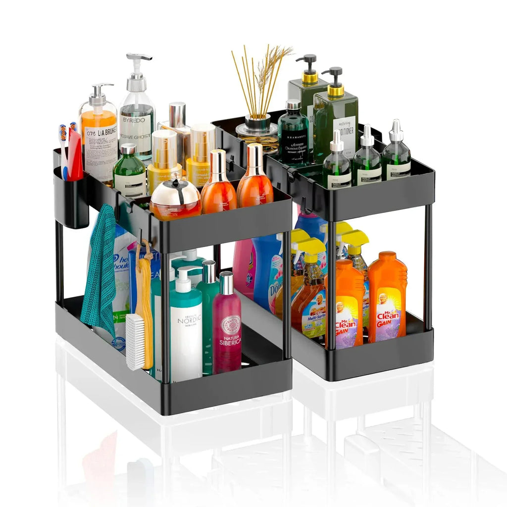 Under-Sink Cabinet Organizer — Expandable 2-Tier Storage