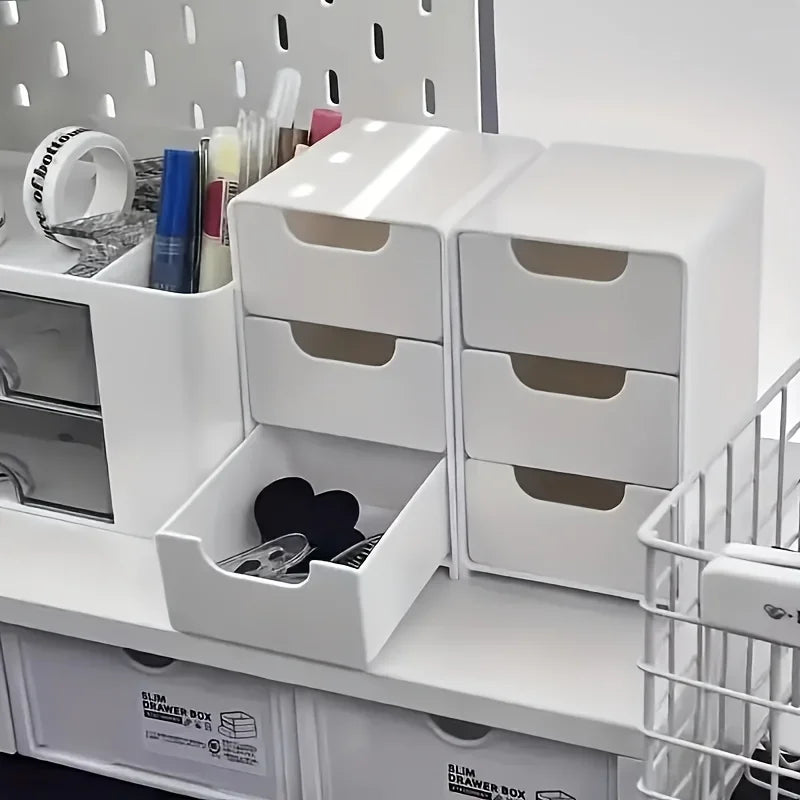 Vanity Makeup Organizer (2-Pack) — 3-Tier Storage Drawers for Cosmetics & Jewelry