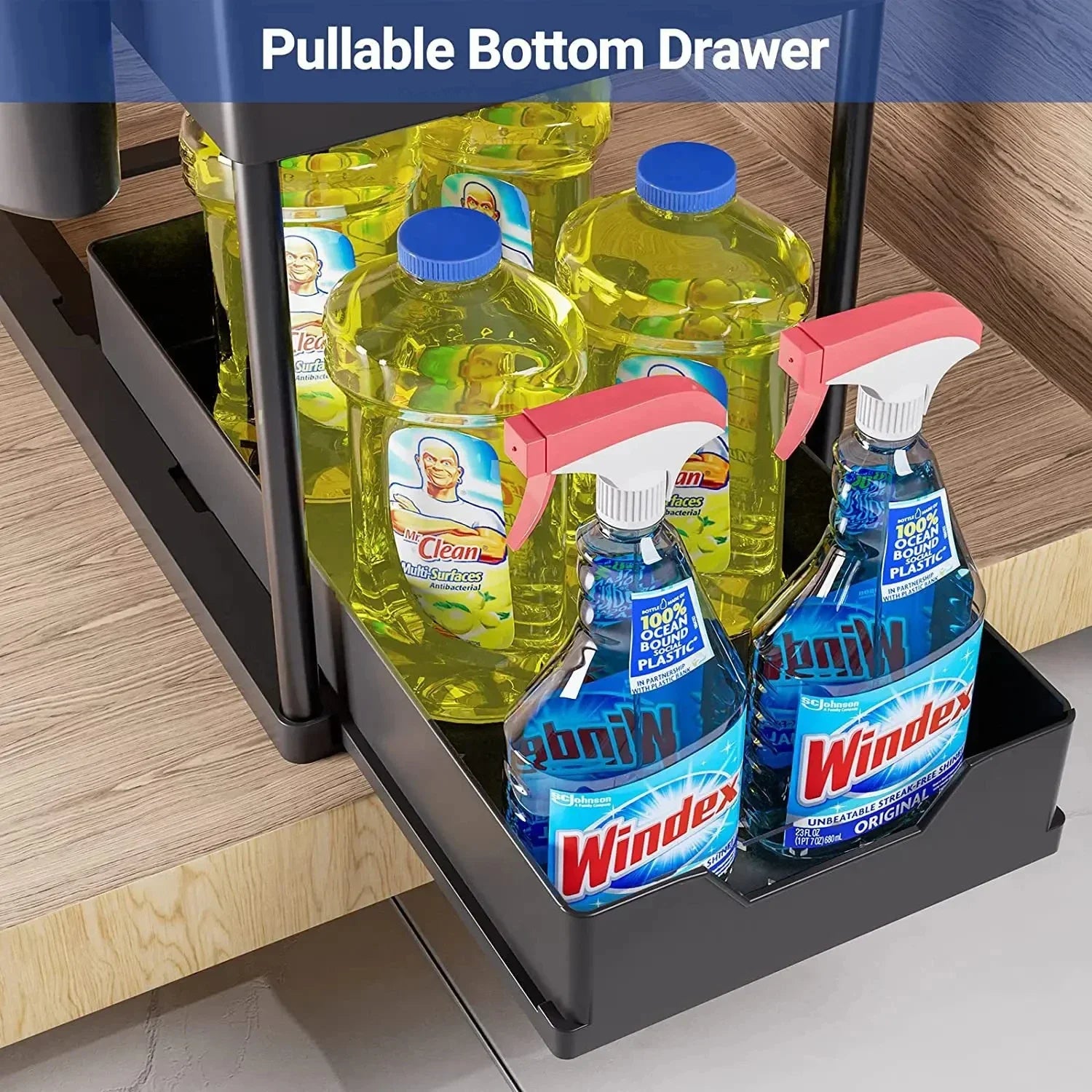 Under-Sink Cabinet Organizer — Expandable 2-Tier Storage