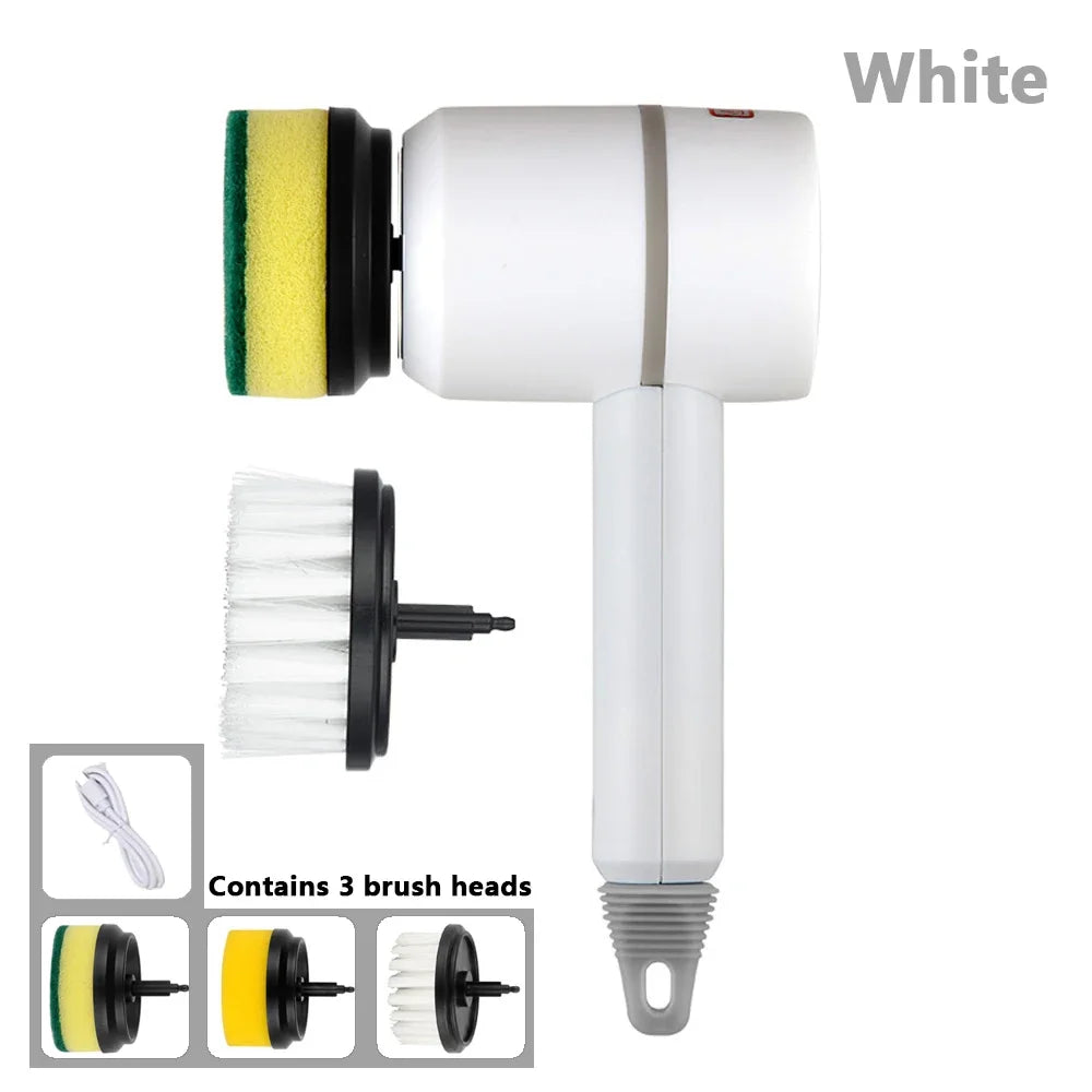 Electric Spin Scrubber – Effortless Cleaning for Kitchen, Bathroom & Tile | USB Rechargeable