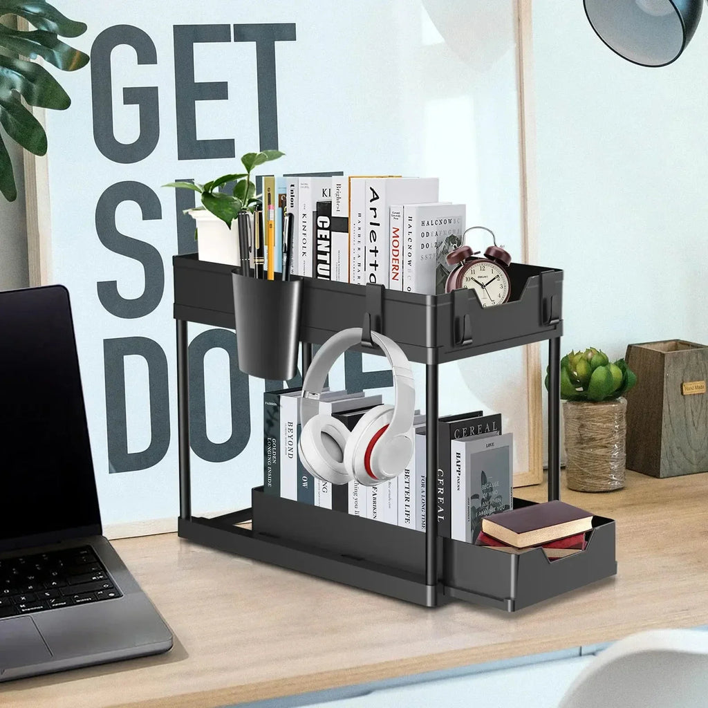 Under-Sink Cabinet Organizer — Expandable 2-Tier Storage