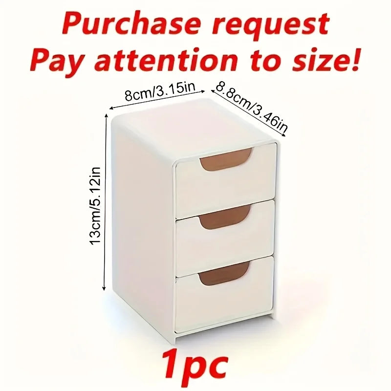 Vanity Makeup Organizer (2-Pack) — 3-Tier Storage Drawers for Cosmetics & Jewelry