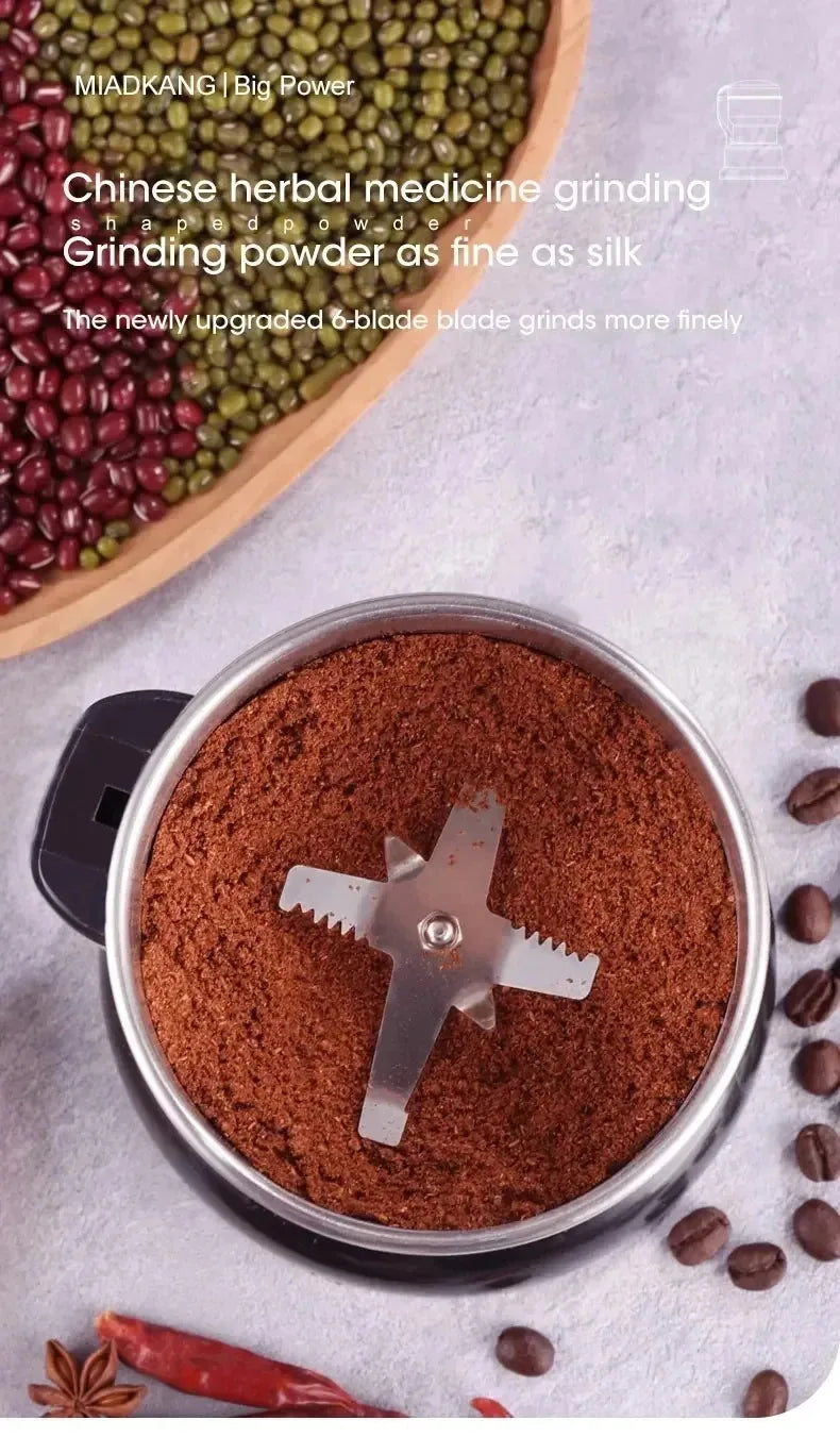 Electric Multipurpose Grinder Portable Coffee Grinder Automatic Spices Mill Household Stainless Steel Grinder With handle