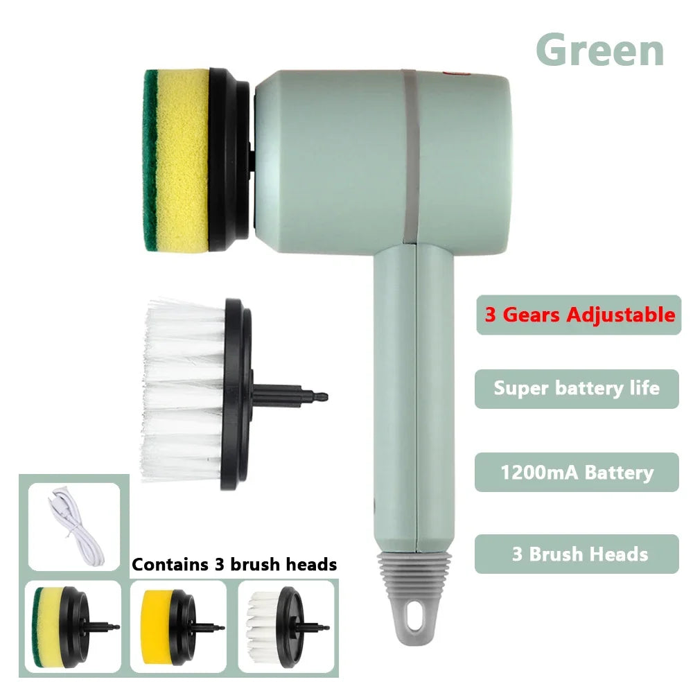 Electric Spin Scrubber – Effortless Cleaning for Kitchen, Bathroom & Tile | USB Rechargeable
