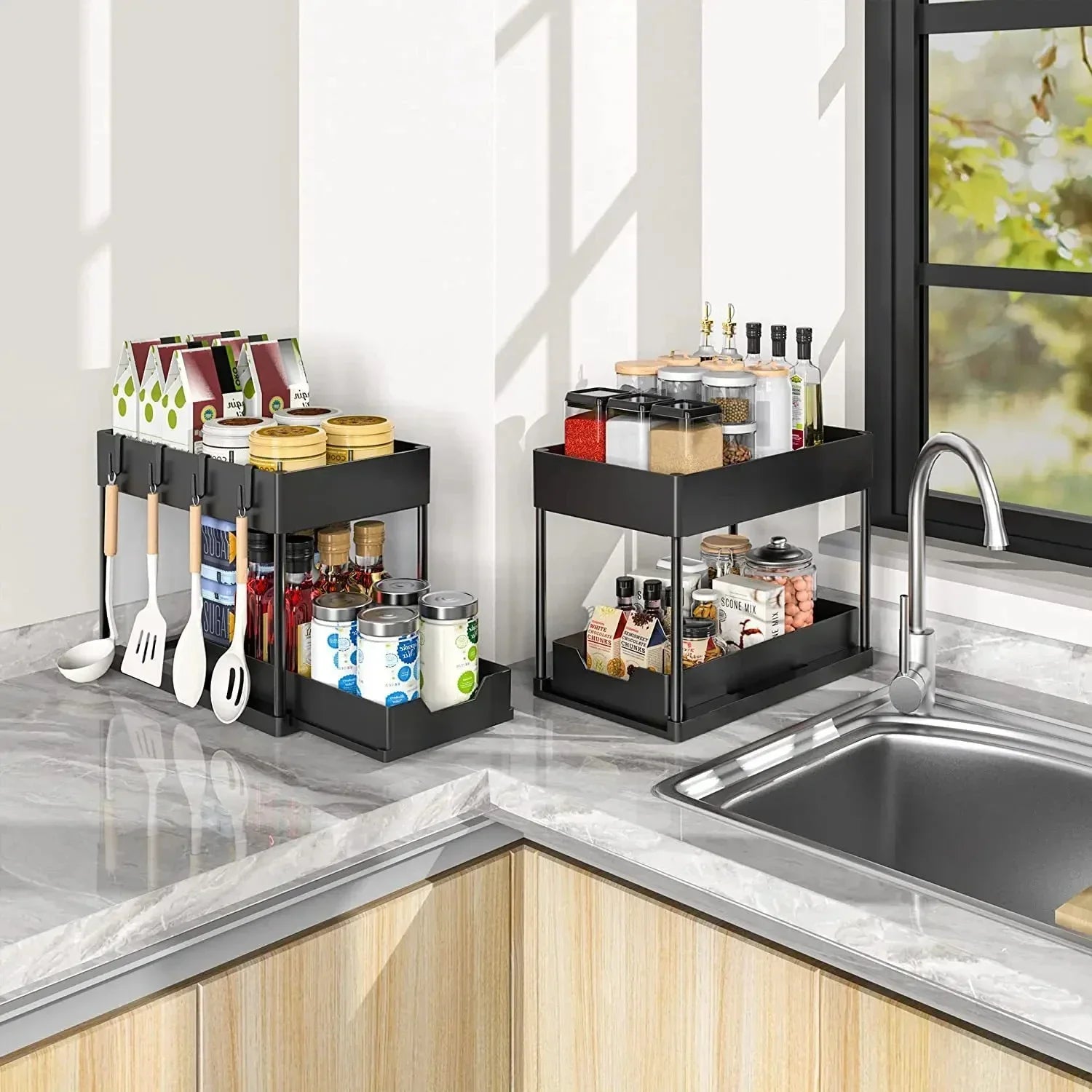 Under-Sink Cabinet Organizer — Expandable 2-Tier Storage