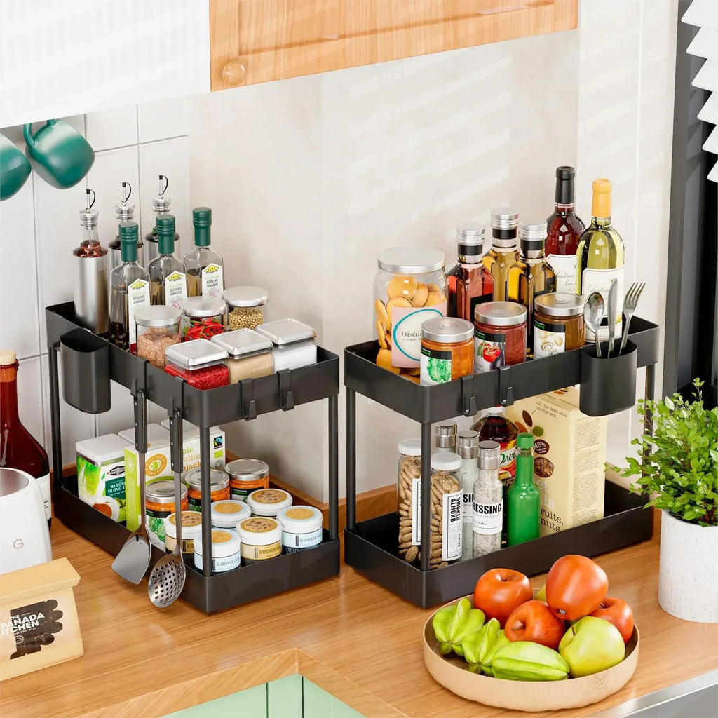 Under-Sink Cabinet Organizer — Expandable 2-Tier Storage