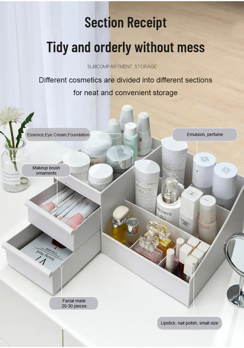 Multi-Use Storage Organizer — Drawer Box for Makeup, Skincare, Desk & Vanity