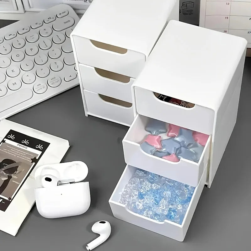 Vanity Makeup Organizer (2-Pack) — 3-Tier Storage Drawers for Cosmetics & Jewelry