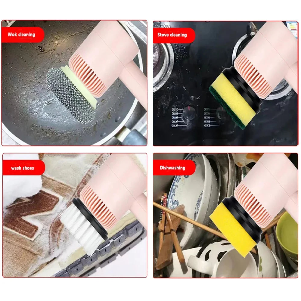 Electric Spin Scrubber – Effortless Cleaning for Kitchen, Bathroom & Tile | USB Rechargeable