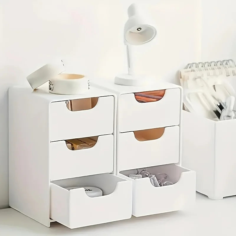 Vanity Makeup Organizer (2-Pack) — 3-Tier Storage Drawers for Cosmetics & Jewelry