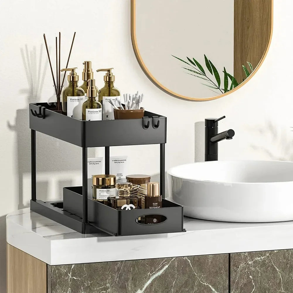 Under-Sink Cabinet Organizer — Expandable 2-Tier Storage