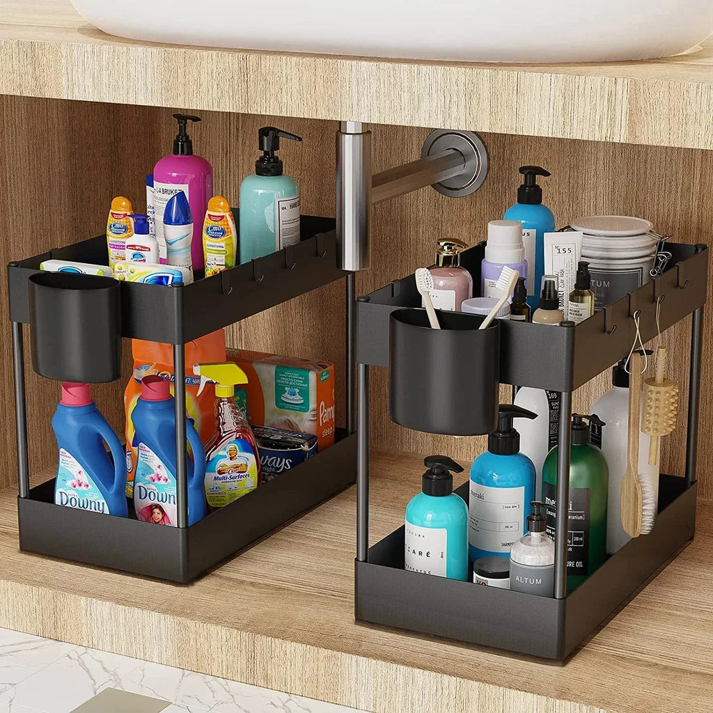 Under-Sink Cabinet Organizer — Expandable 2-Tier Storage