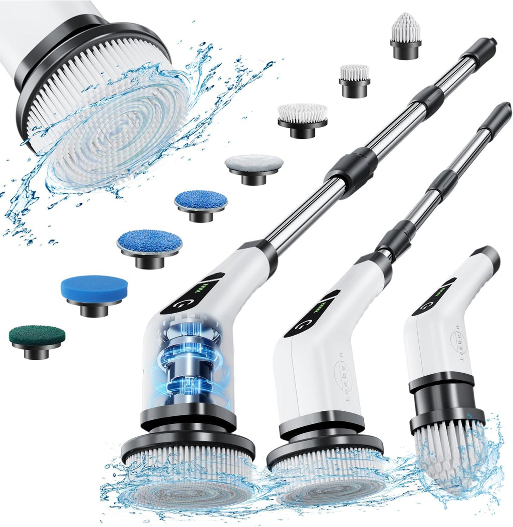 Electric Spin Scrubber Pro — Cordless Deep Cleaning with 8 Interchangeable Heads